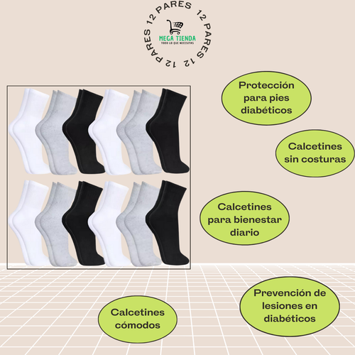 Calcetines Salud y Confort – 12 Pares